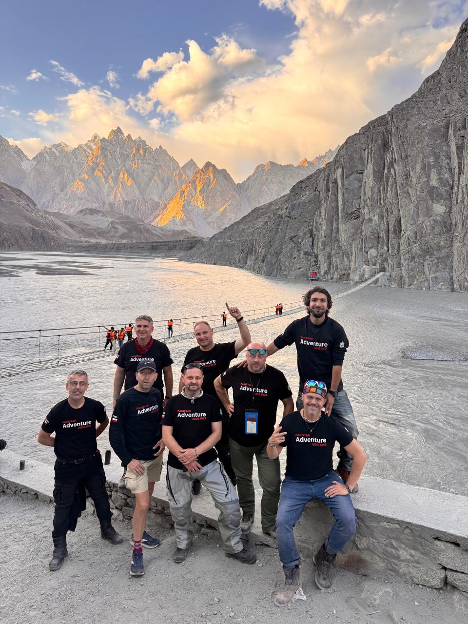 Hussaini Bridge with bikers from Poland